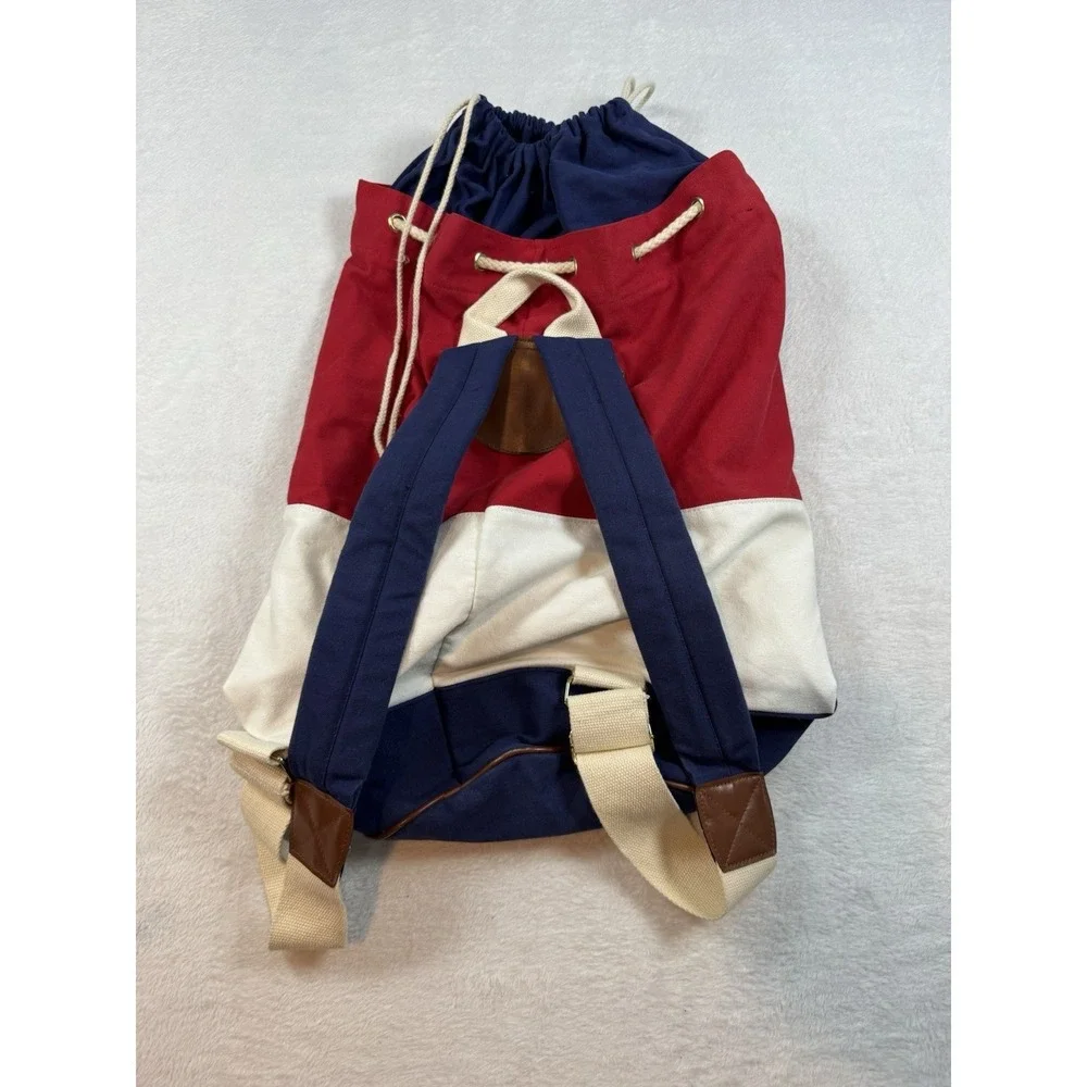 Disney Cruise Line Backpack Duffle‎ Bag Red White Blue Canvas Approx 15.5x26.10